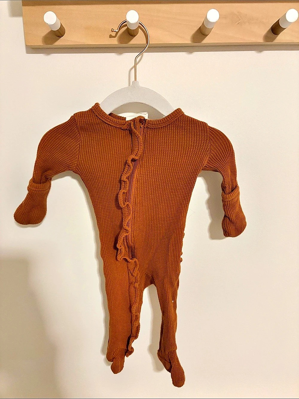 Spearmint Love Baby Brown Knit Footie 0-3m Like New